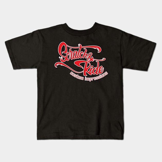 Scratch & Ride Brand (Red Logo) Kids T-Shirt by Scratch&Ride